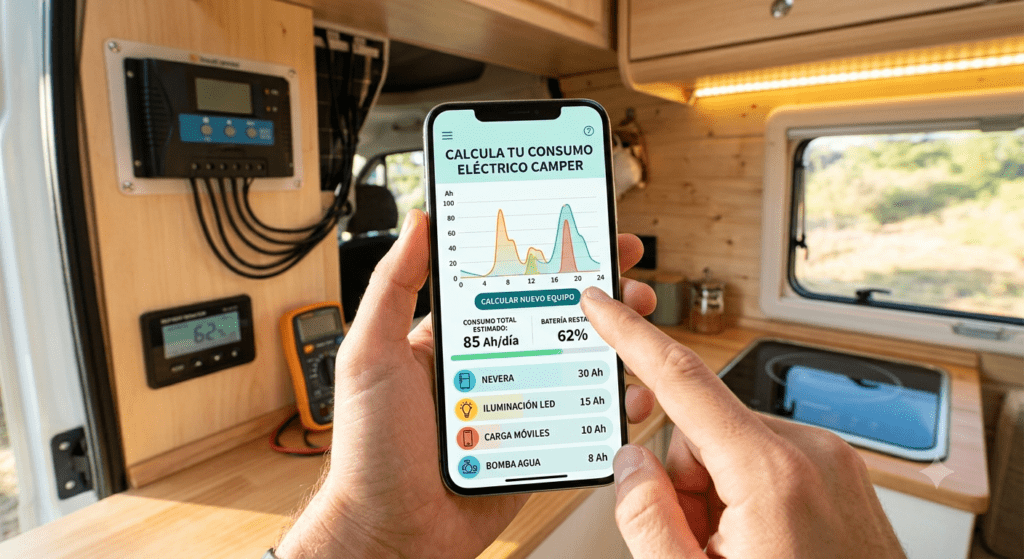 Cálculo del consumo eléctrico de los aparatos de una furgoneta camperizada
